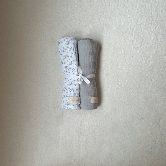 Pack Muselinas Gris+Little Flowers