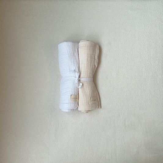 Pack Muselinas Crudo+Blanco